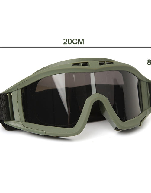 Load image into Gallery viewer, Airsoft Tactical Goggles 3 Lens Black Tan Green Windproof Dustproof Motocross Motorcycle Glasses CS Paintball Safety Protection
