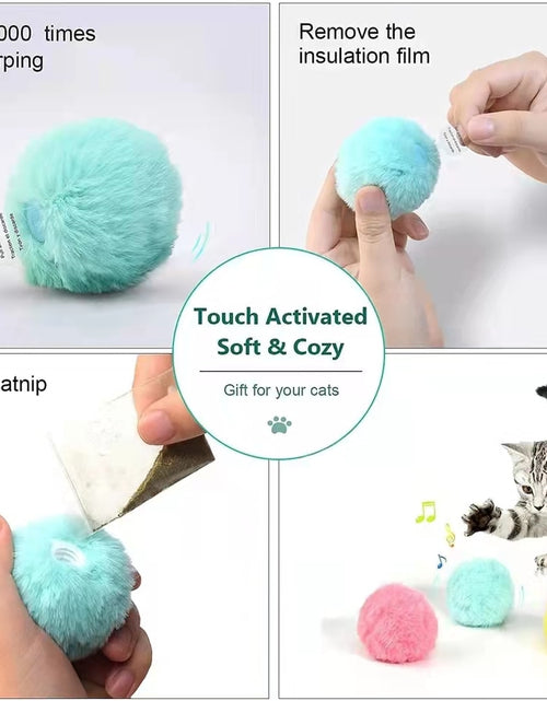 Load image into Gallery viewer, Smart Cat Toys Interactive Ball Plush Electric Catnip Training Toy Kitten Touch Sounding Pet Product Squeak Toy Ball Cat Supplie
