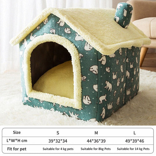 Load image into Gallery viewer, Soft Winter Cat Bed Deep Sleep House Dog Cat House Removable Cushion Enclosed Pet Bed For Cats Kittens Puppy Cama Gato Supplies
