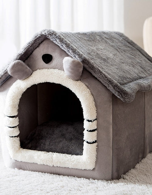 Load image into Gallery viewer, Soft Cat Bed Deep Sleep House Dog Cat Winter House Removable Cushion Enclosed Pet Tent For Kittens Puppy Cama Gato Supplies
