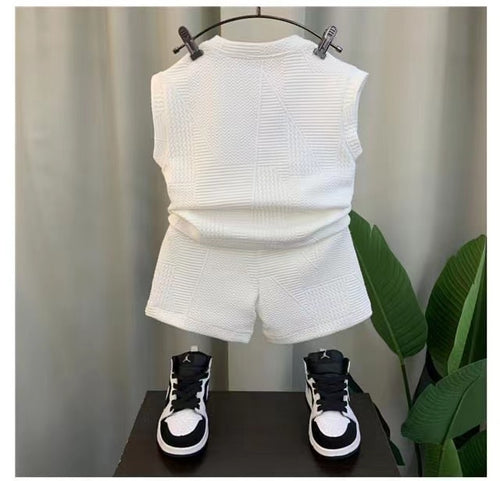 Load image into Gallery viewer, Baby Boys Clothing Summer Sleevelesee Pullover Shirt And Pants 2pcs For Kids 2-8 Years Casual Sport Set
