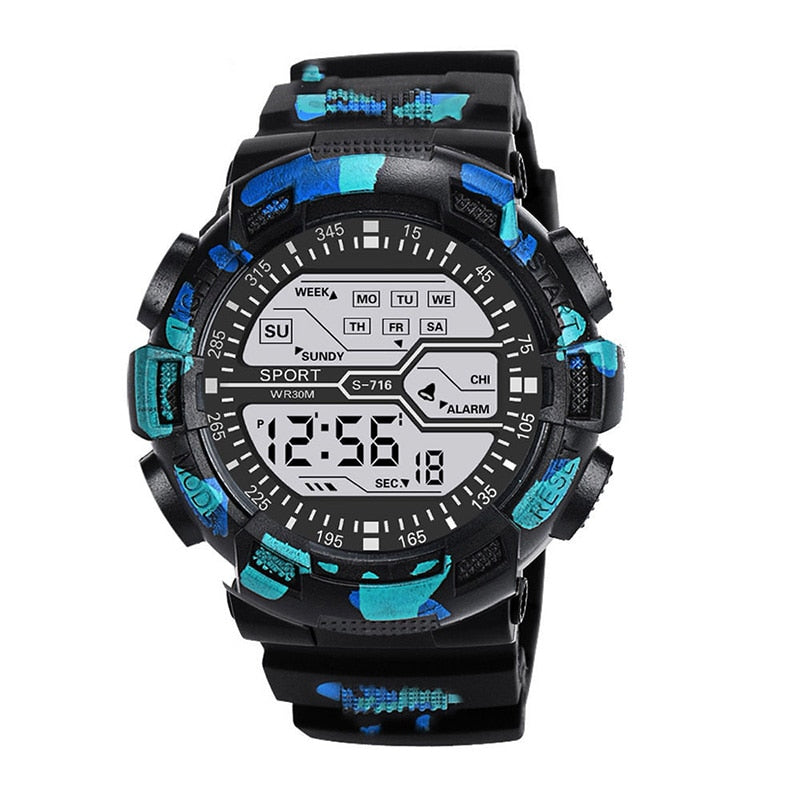 Black Digital Watch for Men Sports Watches Waterproof Outdoor Chronograph Hand Clock G Infantry Shock Student Wristwatch