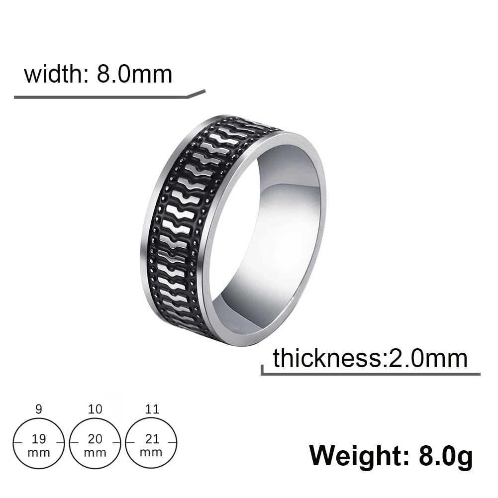 Stainless Steel Ring for Men Women 8MM Wide Geometric Casual Finger Rings 2023 Fashion Jewelry Wedding Gift for Lover