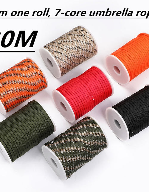 Load image into Gallery viewer, 5M/15M/30M 7-Core 550 Paracord 4mm Parachute Cord Outdoor Camping survival Rope kit Umbrella Tent Lanyard Strap Clothesline
