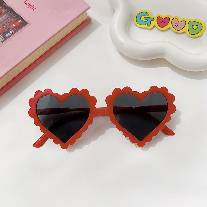 2023 New Kids Cartoon Heart Sunflower Fruit Rabbit Ears Sunglasses Girls Boy Children Outdoor Round Polarized UV400 Sun Glasses