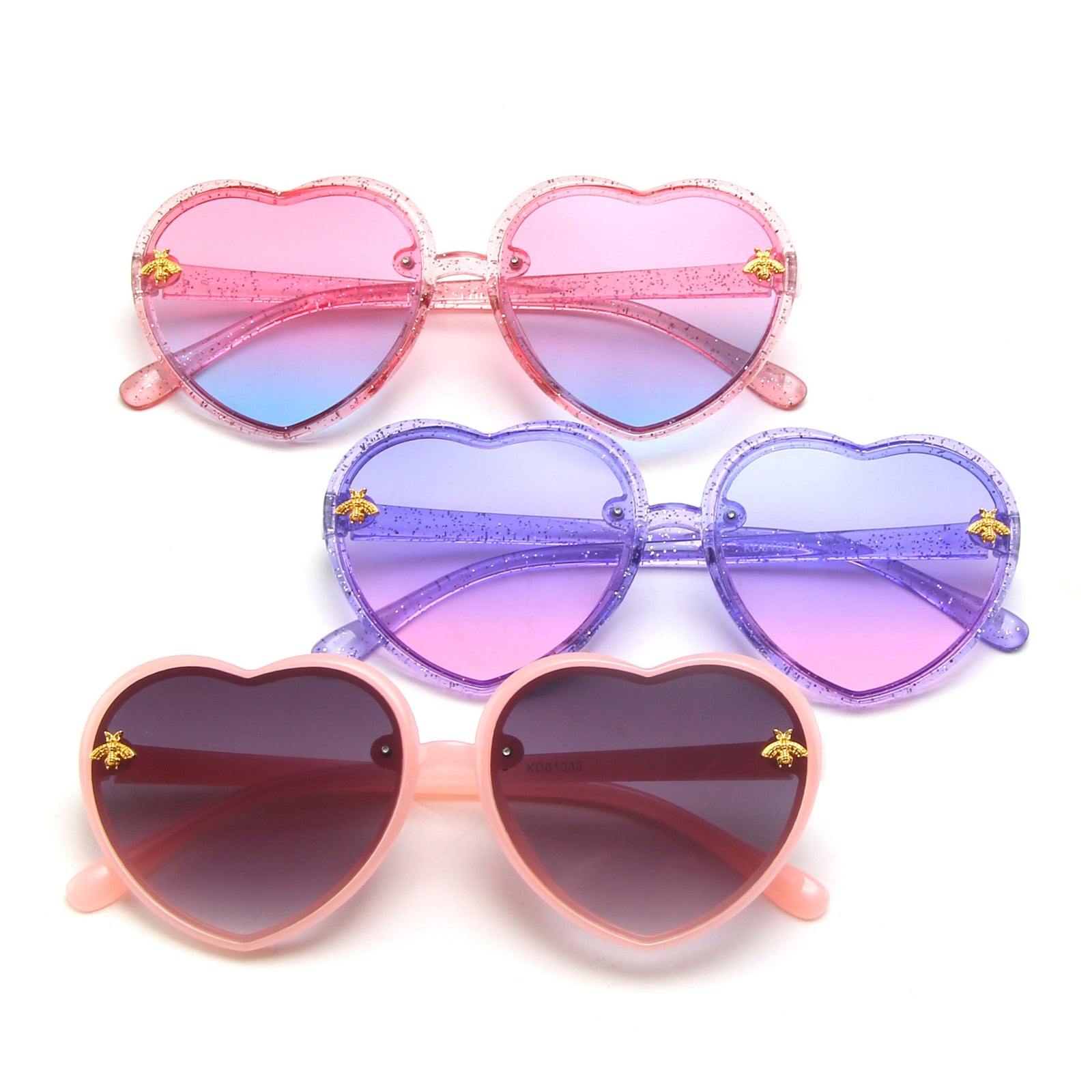 2023 Fashion Heart-Shape Sunglasses For Kids Retro Cute Pink Cartoon Sun Glasses Frame Girls Boys Baby Children Eyewear Goggles