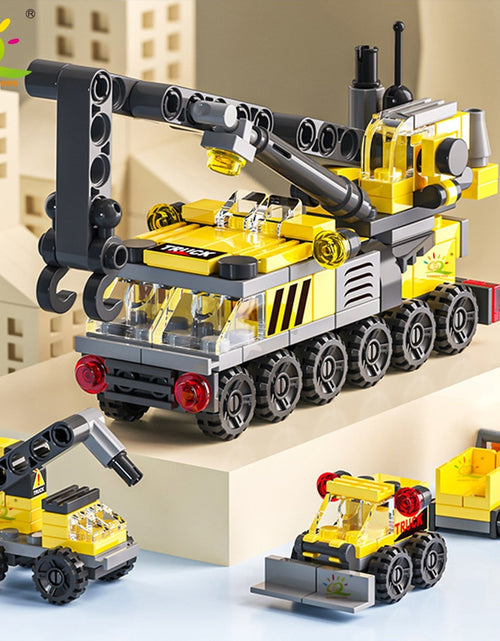 Load image into Gallery viewer, 6IN1 City Fire Car Police Truck Engineering Crane Building Blocks Tank Helicopter Bricks Set Toys for Children Kids
