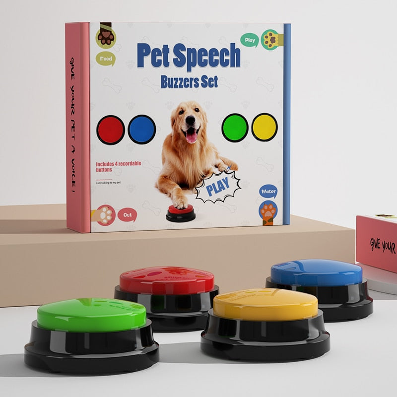 Pet Training Buttons 4pcs/box Recordable Pet Talking Toys Pet Interactive toys Speech Buttons Pet toys