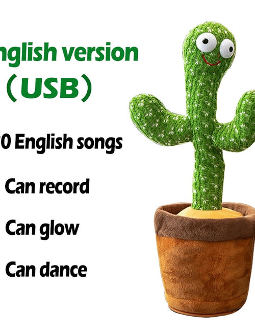 Load image into Gallery viewer, Dancing Cactus Toy Repeat Talking USB Charging Can Sing Record Cactus Bailarín Dansant Kids Education Toys Birthday Present
