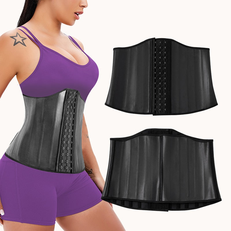 Latex Waist Trainer Corset Slimming Sheath Flat Belly Shapewear Women Body Shaper Modeling Strap Reductive Girdle 25 Steel Bones