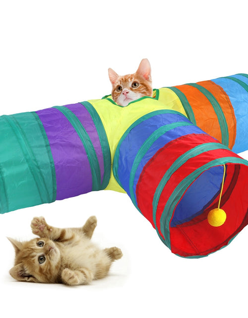 Load image into Gallery viewer, Cats Tunnel Foldable Pet Cat Toys Kitty Pet Training Interactive Fun Toy Tunnel Bored For Puppy Kitten Rabbit Play Tunnel Tube
