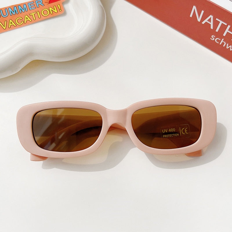 Children Cute Vintage Frosted Rectangle UV400 Sunglasses Outdoor Girls Boys Sweet Sunglasses Protection Classic Kids Sunglasses