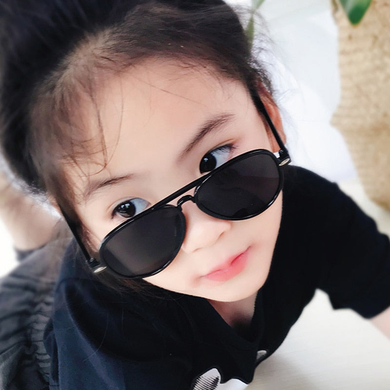 Summer Double Bridge Children&#39;s Aviation Sunglasse Boys Girls Aviat Alloy Frame Mirror Eyeglasses UV400 Eyewear For Kids