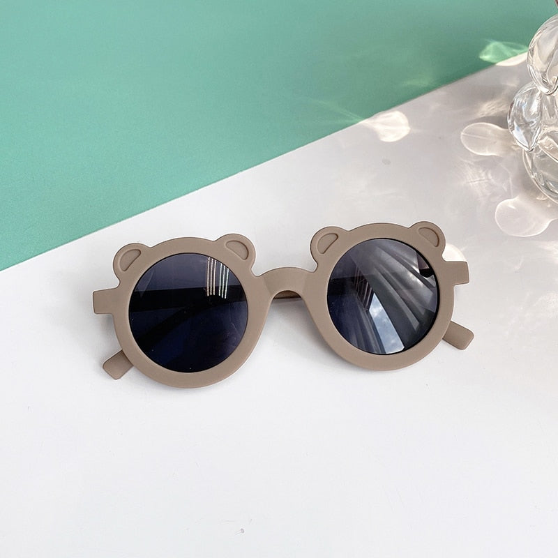 2022 Boy Girl Cute Cartoon Bear Shape Fashion Round Sunglasses Children Vintage Sunglasses UV Protection Classic Kids Eyewear