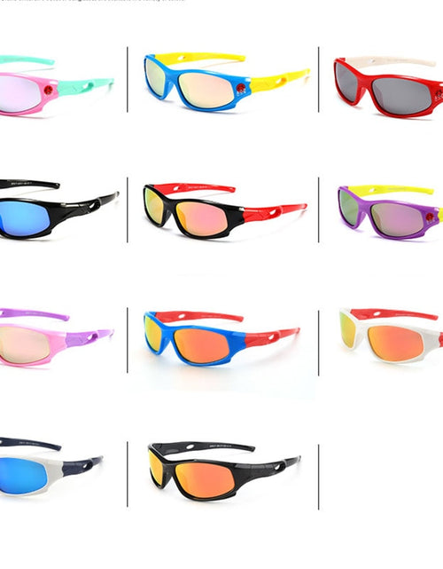 Load image into Gallery viewer, Kids Sports Polarized Sunglasses Color Lens UV Protection Children Fashion Eyewear for Boys and Girls Silicone Safety Glasses
