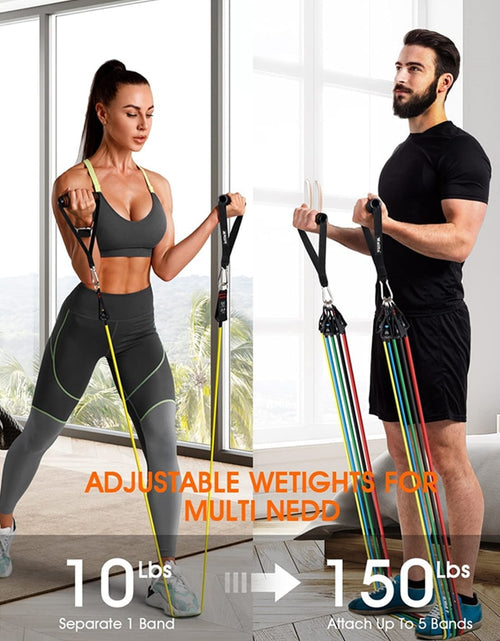 Load image into Gallery viewer, Resistance Bands Set Exercise Bands with Door Anchor Legs Ankle Straps for Resistance Training Physical Therapy Home Workouts
