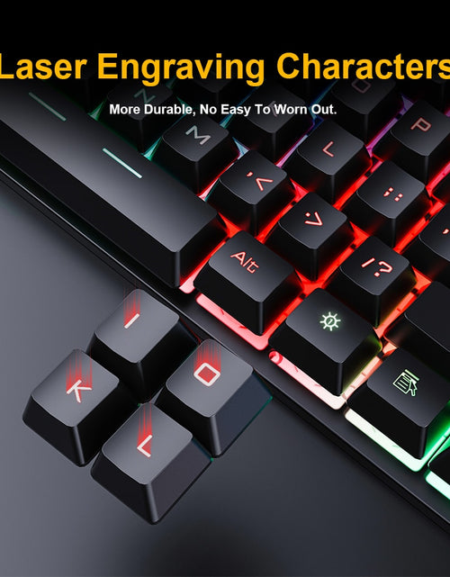 Load image into Gallery viewer, Gaming keyboard Gamer keyboard with backlight USB 104 Rubber keycaps RGB Wired Ergonomic Russian keyboard For PC laptop
