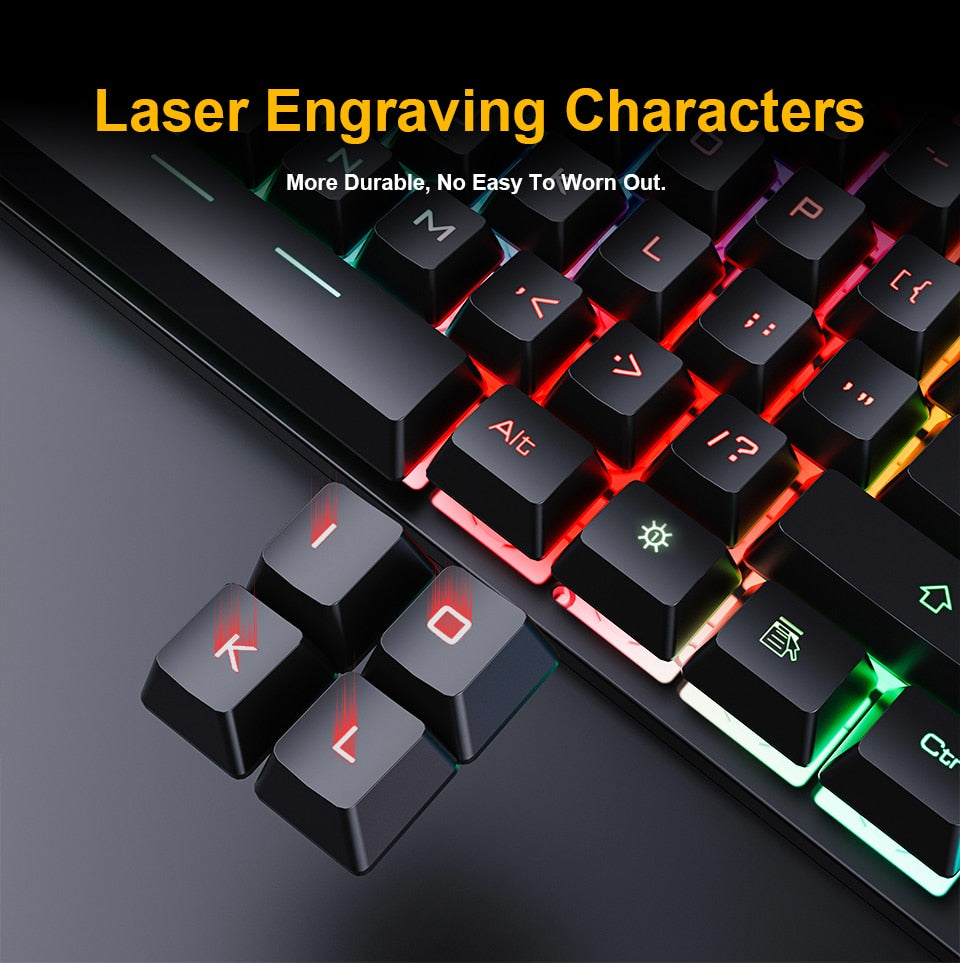 Gaming keyboard Gamer keyboard and Mouse With Backlight USB 104 keycaps Wired Ergonomic Russian Keyboard For PC Laptop