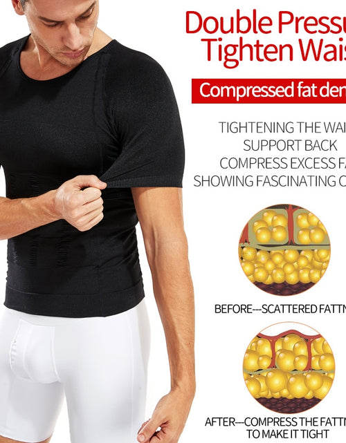 Load image into Gallery viewer, Men Slimming Body Shaper Compression Shirt Gynecomastia Slim Shapewear Belly Shapers Tummy Reducing Tops Waist Trainer Shapewear
