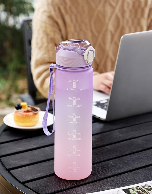 Load image into Gallery viewer, 1 L Water Bottle  with Time Scale Gym Outdoor Sports
