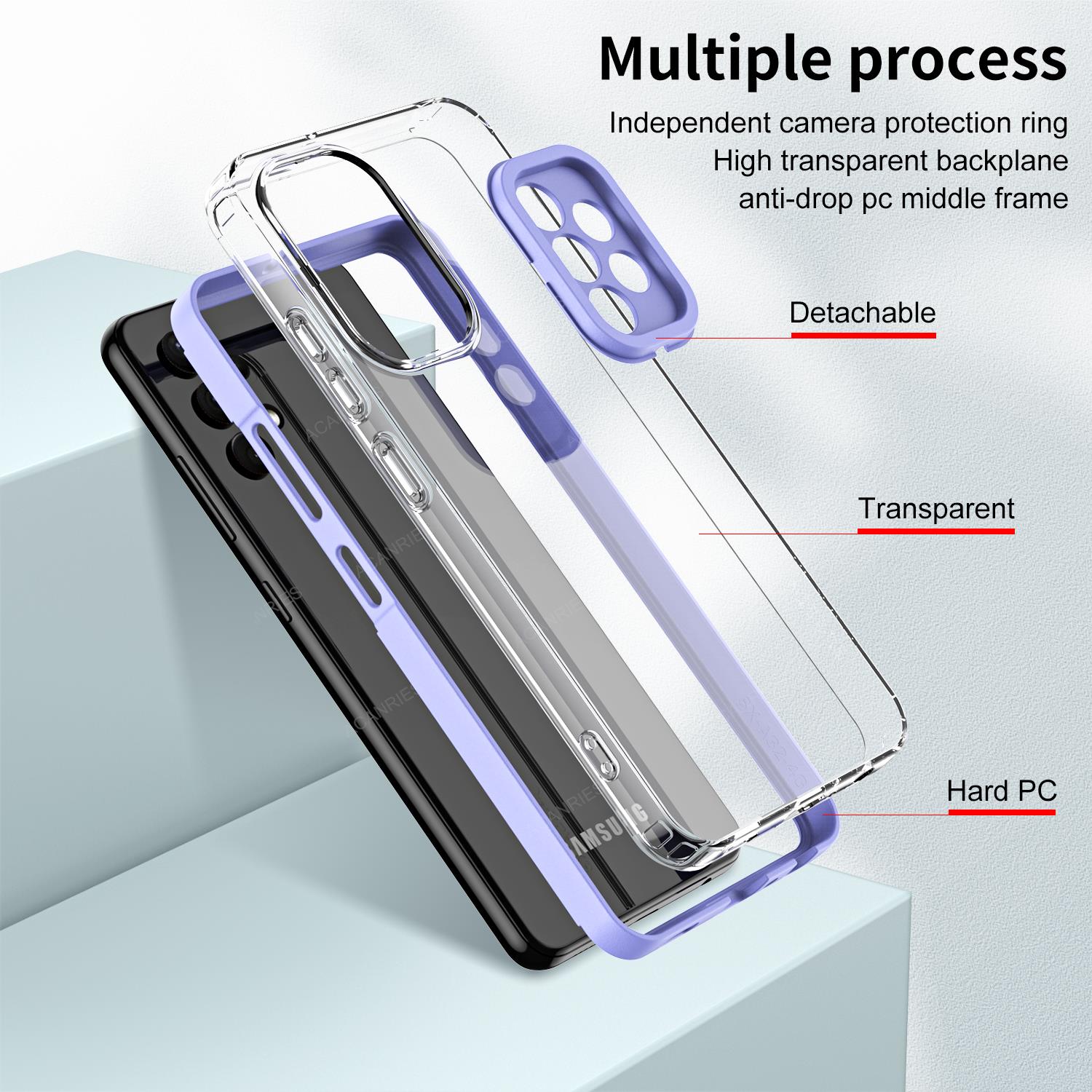 A 52 32 53 13 33 360 ° Shockproof Case For Samsung Galaxy A52 A32 A13 A53 A33 A73 A23 4G 5G 2022 Clear Transparent Airbag Cover