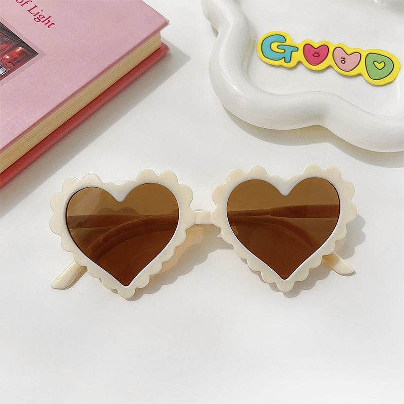 2023 New Kids Cartoon Heart Sunflower Fruit Rabbit Ears Sunglasses Girls Boy Children Outdoor Round Polarized UV400 Sun Glasses