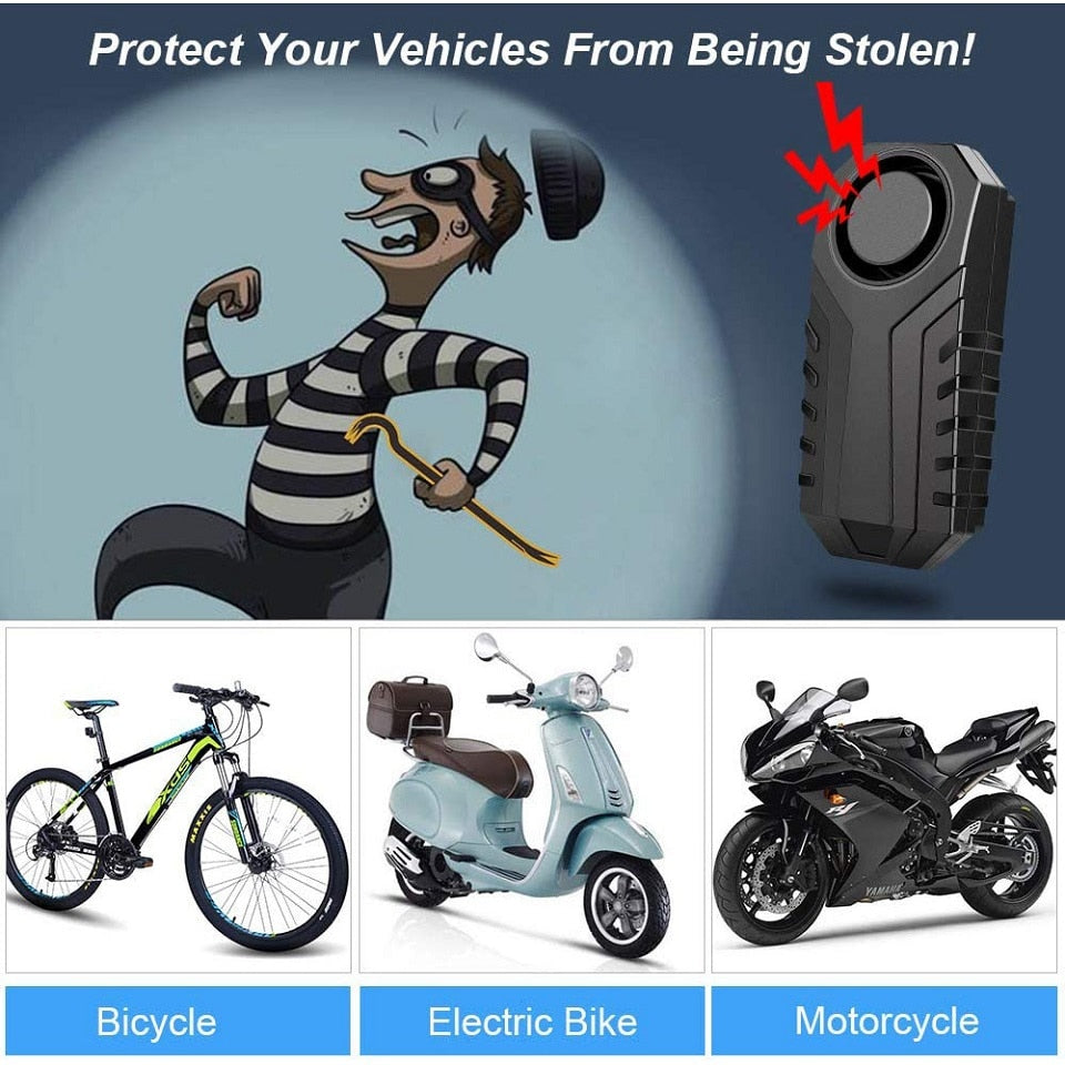 Wireless Bicycle Vibration Alarm IP55 Waterproof Motorcycle Alarm Remote Control Anti-theft Bike Detector Alarm System