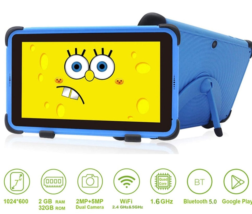 Kids Tablet Android 11 2GB 32GB Quad Core WIFI6 Google Play Children Tablets for Kiddies Educational Gift 3000mAh Q7