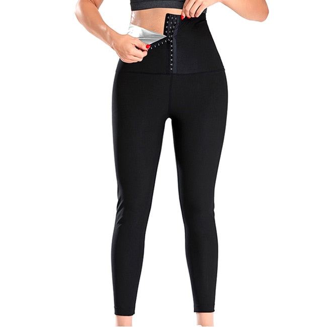 Women&#39;s Sweat Leggings Waist Trainer Body Shaper Sauna Compression High Waist Sport Pants For Weight Loss Slimming Shapewear