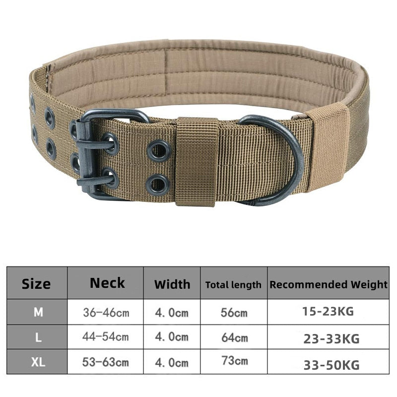 Durable Tactical Dogs Collar Leash Set Adjustable Military Pets Collars German Shepherd Training Medium Large Dog Accessories