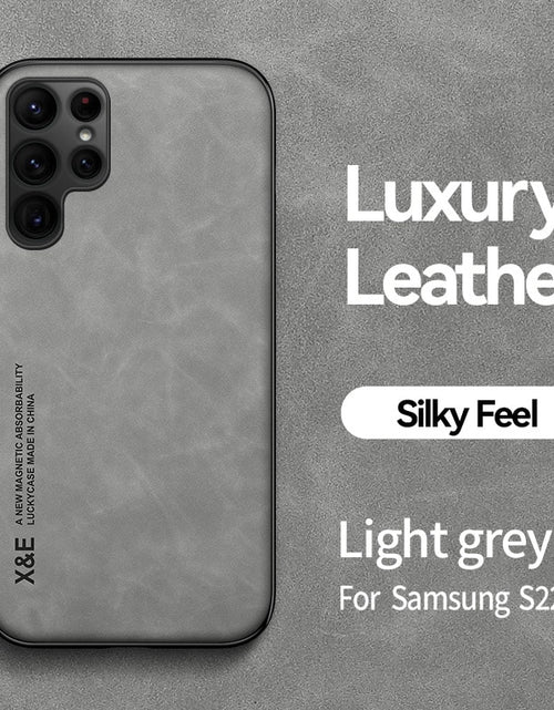 Load image into Gallery viewer, Magnetic Sheepskin Leather Case For Samsung Galaxy S22 Ultra S21 S20 FE Plus Note 20 A51 A71 A13 A73 S23 A52 A53 5G Soft Cover
