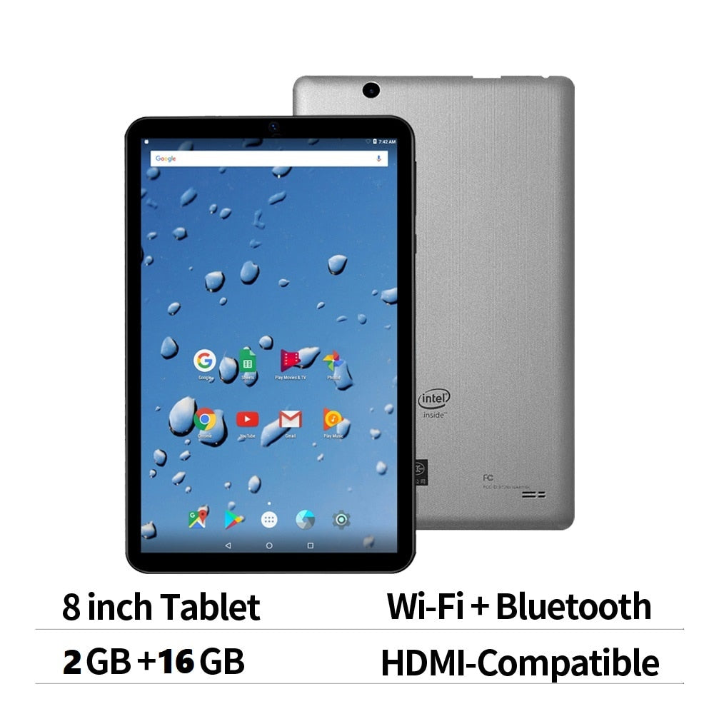 Tablet 1280x800 IPS 2GB RAM 16GB ROM Quad Core Android AI Speed-up Tablets Wifi Bluetooth Dual Cameras Google Play