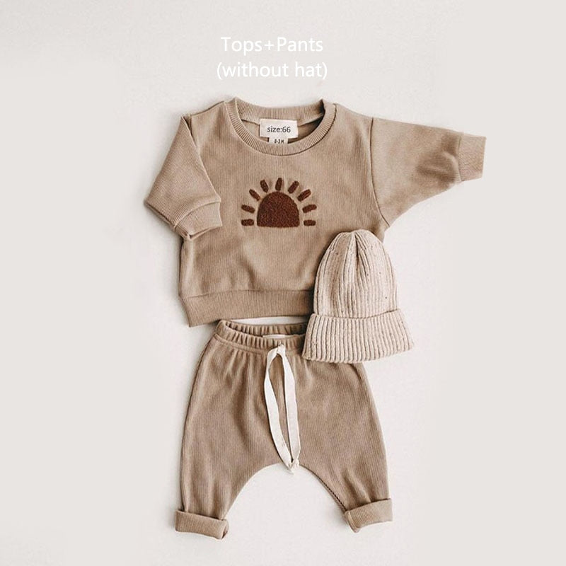 Baby Clothes Set 2023 Spring Toddler Baby Boy Girl Casual Tops + Loose Trousers 2pcs Newborn Baby Boy Clothing Outfits