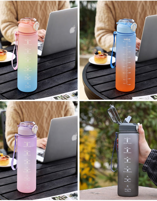 Load image into Gallery viewer, 1 L Water Bottle  with Time Scale Gym Outdoor Sports
