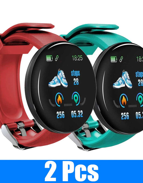 Load image into Gallery viewer, 2Pcs D18 Smart Watch Men and women digital Watch Bluetooth Sports fitness tracker pedometer D18S smart watch for Android iOS
