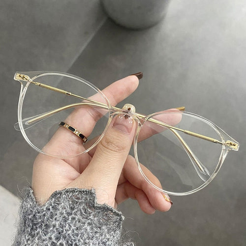 Load image into Gallery viewer, Ladies Round Finished Myopia Galsses Men Women Anti-blue Light Computer Eyewear New Fashion Special Lenses Optical Eyeglasses
