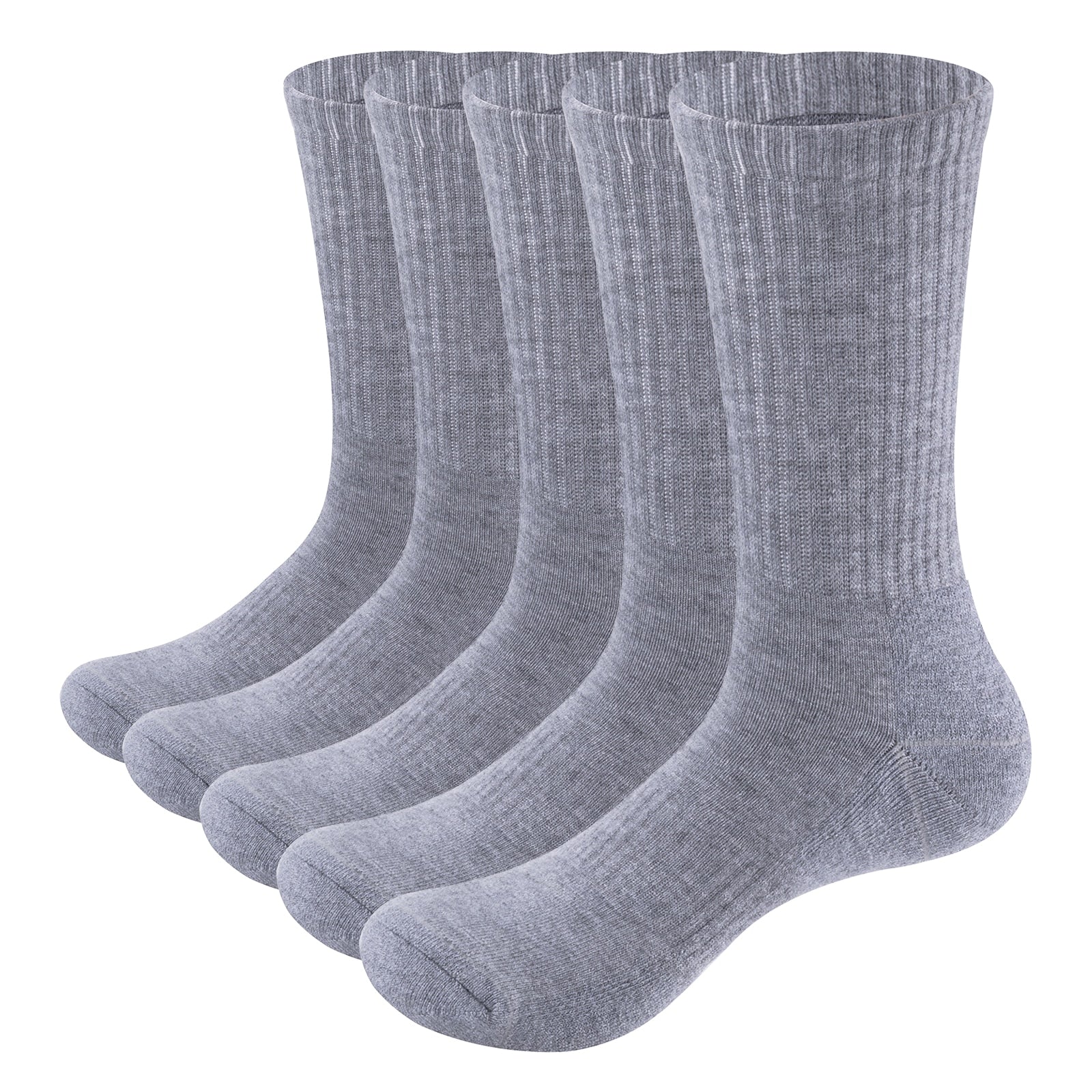 Mens Moisture Wicking Mid Calf Thermal Work Boot Sports Hiking Trekking Socks( 5 Pairs/Pack)