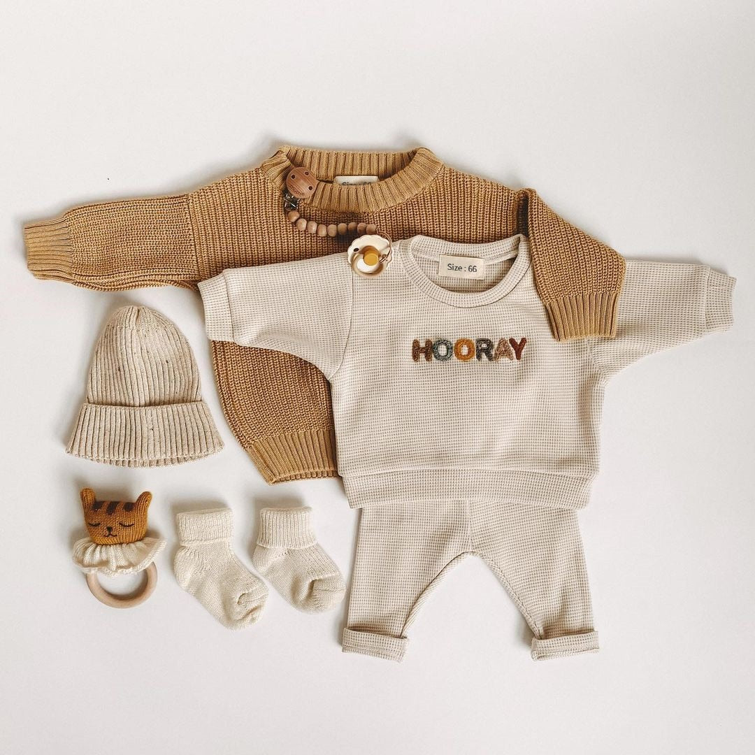 Baby Clothes Set 2023 Spring Toddler Baby Boy Girl Casual Tops + Loose Trousers 2pcs Newborn Baby Boy Clothing Outfits