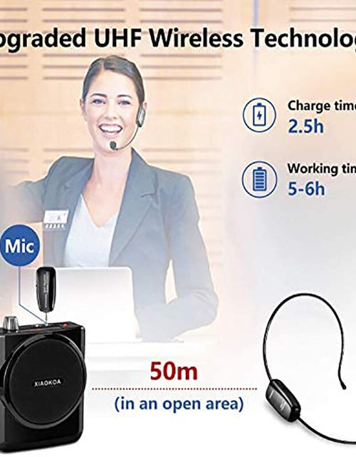 Load image into Gallery viewer, Wireless Microphone Headset UHF Wireless Mic Headset and Handheld 2 in1 160 ft Range for Voice Amplifier, Stage Speakers, Teach
