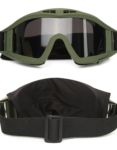 Load image into Gallery viewer, Airsoft Tactical Goggles 3 Lens Black Tan Green Windproof Dustproof Motocross Motorcycle Glasses CS Paintball Safety Protection
