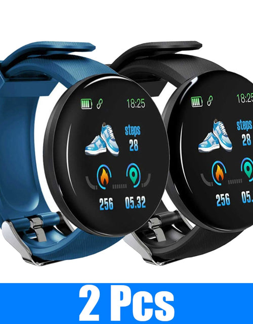 Load image into Gallery viewer, 2Pcs D18 Smart Watch Men and women digital Watch Bluetooth Sports fitness tracker pedometer D18S smart watch for Android iOS
