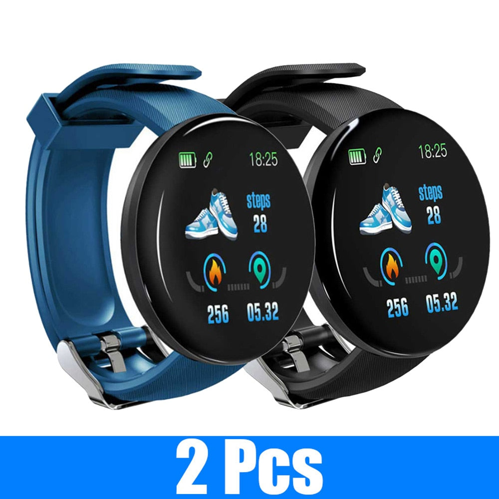 2Pcs D18 Smart Watch Men and women digital Watch Bluetooth Sports fitness tracker pedometer D18S smart watch for Android iOS