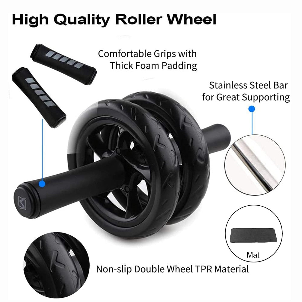 2022 New Ab Slide No Noise Abdominal Wheel Ab Roller Stretch Trainer For Arm Waist Leg Exercise Gym Fitness Equipment