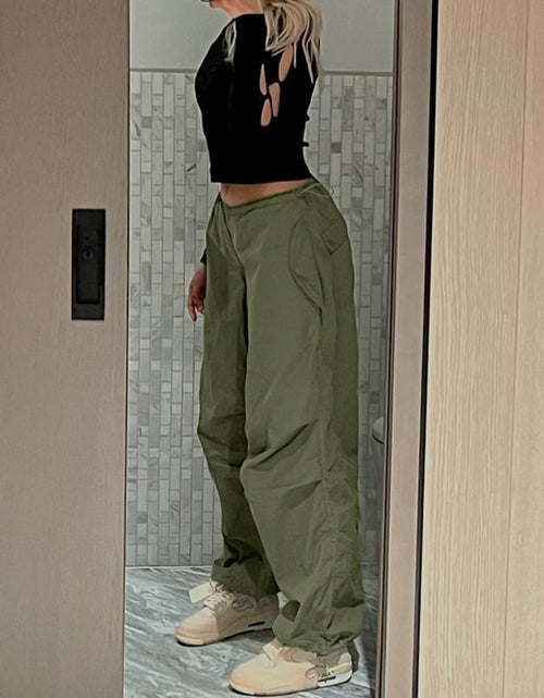 Load image into Gallery viewer, Women Casual Baggy Wide Leg Sweatpants Fashion Vintage Chic Solid Drawstring Trousers Y2K Loose Streetwear Joggers Cargo Pants
