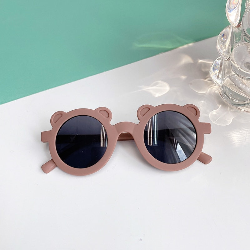 2022 Boy Girl Cute Cartoon Bear Shape Fashion Round Sunglasses Children Vintage Sunglasses UV Protection Classic Kids Eyewear