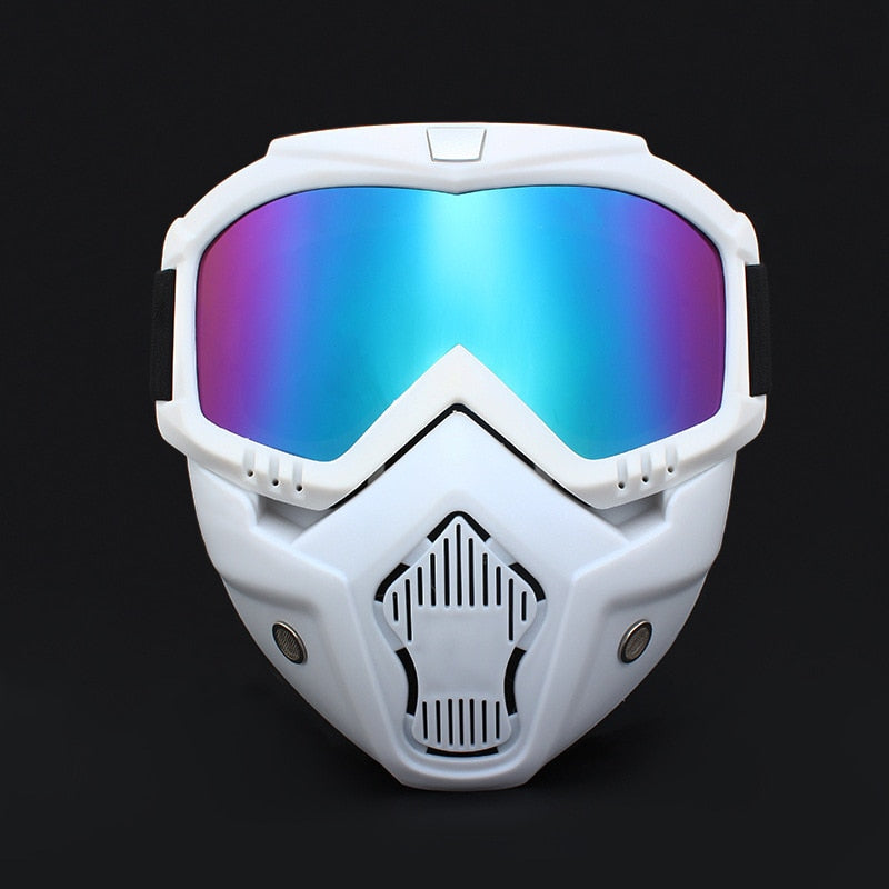 White Cycling Riding Motocross Sunglasses Ski Snowboard Eyewear Mask Goggles Helmet Tactical Windproof Motorcycle Glasses Masks