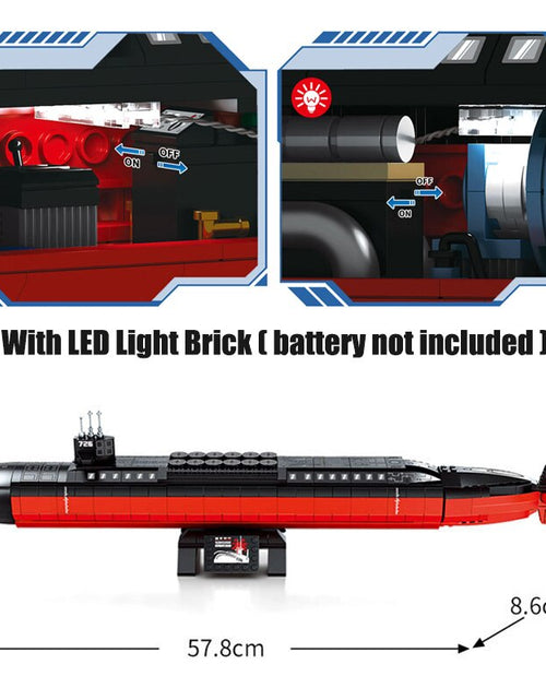 Load image into Gallery viewer, Military 1003pcs Ohio-class Nuclear Power Submarine Building Blocks Navy Battleship MOC Weapon Bricks Toys Gifts For Children
