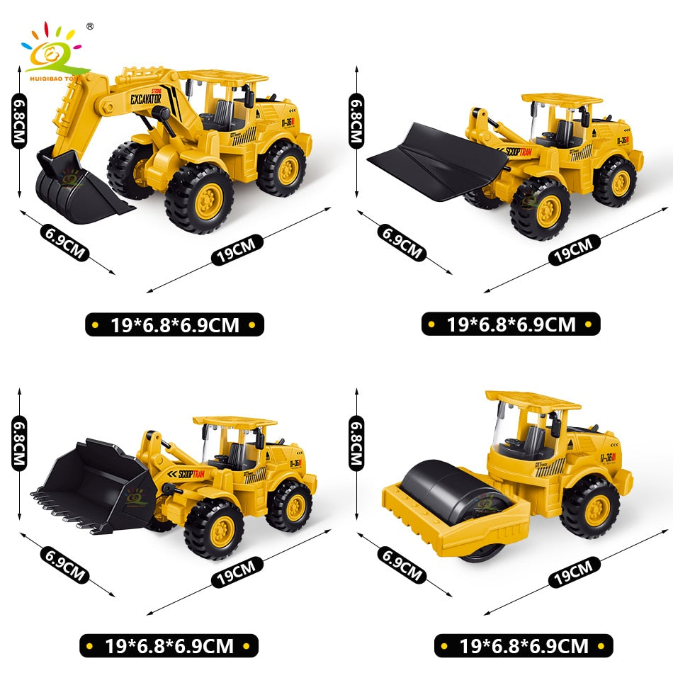 Engineering Plastic Inertia Car City Construction Excavator Crane Dump Truck Classic Vehicle Toys For Children