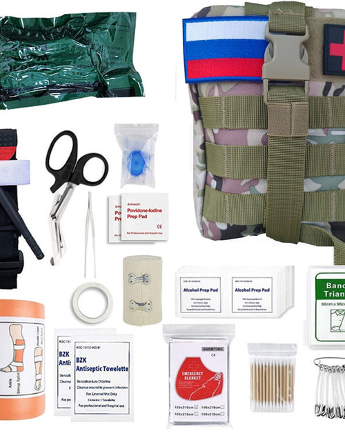 Load image into Gallery viewer, 46 Pcs Survival First Aid Kit Molle Outdoor Gear Emergency Kits Trauma Bag For Camping Hunting Disaster Adventures Survival Kit
