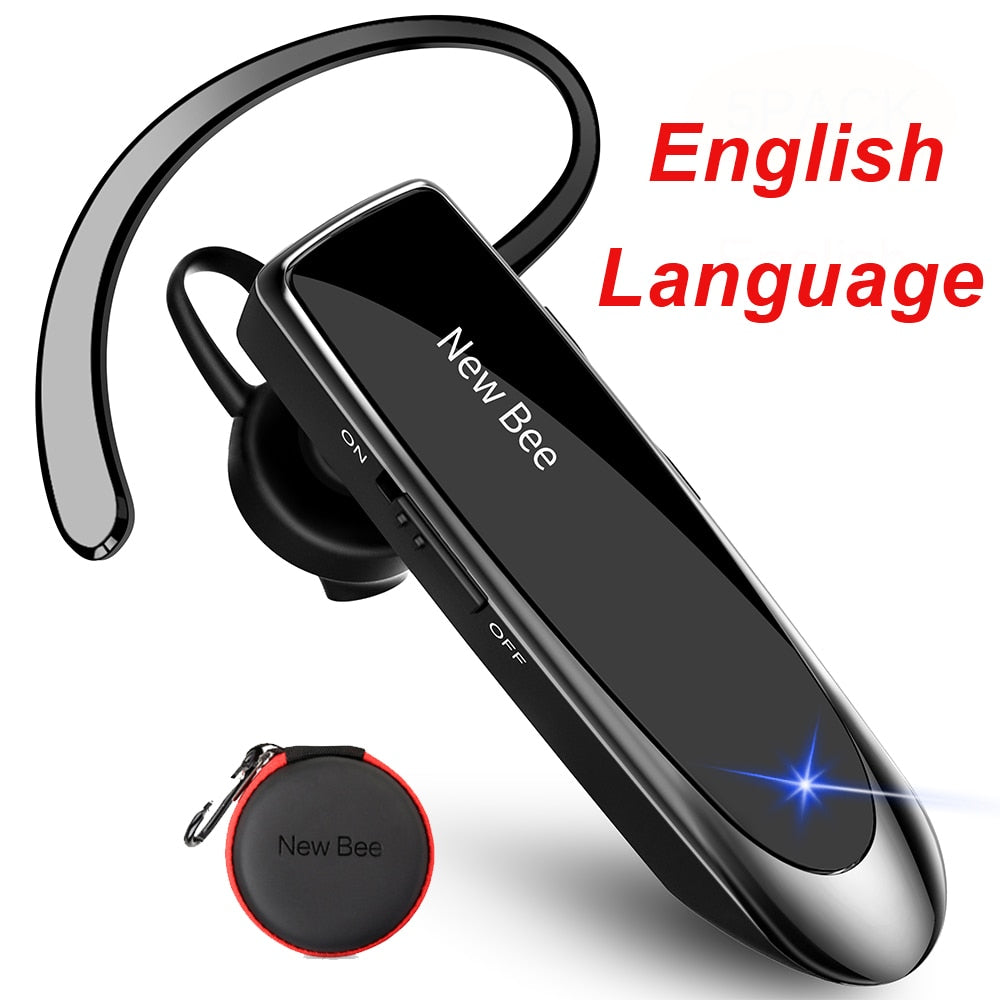 New Bee Bluetooth Headset V5.0 Wireless Earphones Headphones with Mic 24Hrs Earbuds Earpiece Mini Handsfree for iPhone xiaomi